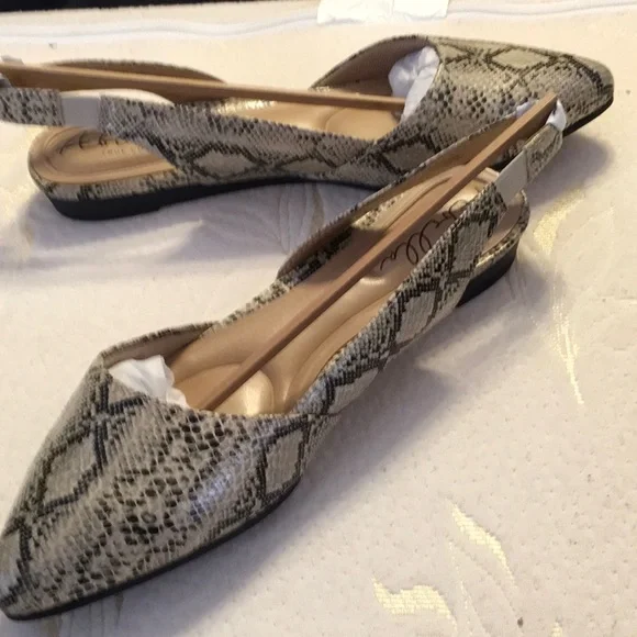 NWT, NIB, fauxTan Snake SLINGBACK FLATS,SIZE 8M,Abella True Comfort,Knit Fabric - Picture 8 of 14